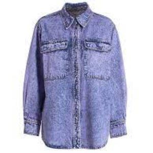 Rachel Comey supply shirt sz 4 acid wash denim lavender